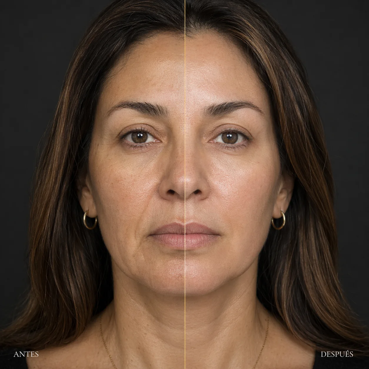 Antes y después Sculptra mujer — Dr. Kevin Ramírez Popayán